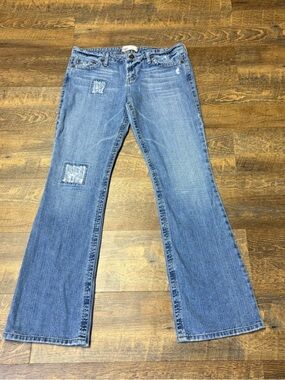 Vintage LEI Bootcut Flare Jeans Womens Juniors 9 Low Rise Y2K Distressed
